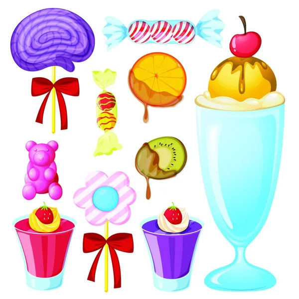 様々なお菓子のイラスト — ストックベクタ