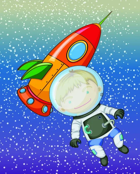 Ilustración Del Niño Cohete — Archivo Imágenes Vectoriales