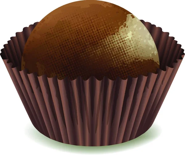Illustratie Van Chocolade Cupcake — Stockvector