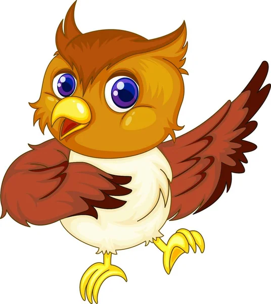 Hibou Oiseau Toile Illustration Simple — Image vectorielle