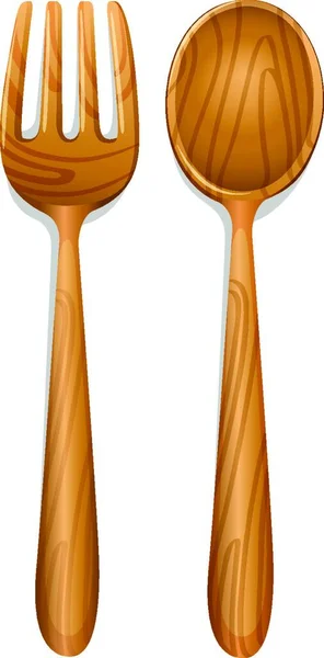 Illustration Wooden Spoon — Stock Vector