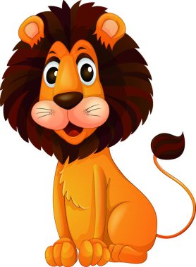 Genç aslan, vektör çizimi basit tasarım