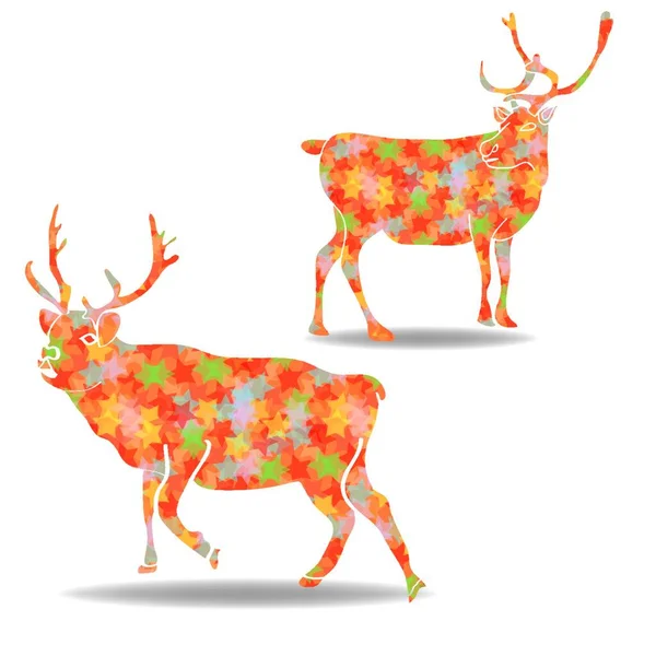 Illustration Reindeer Star Vector — Stock Vector