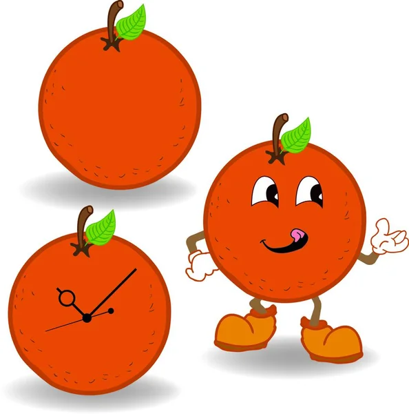 橙色卡通画 矢量图解简单设计 — 图库矢量图片
