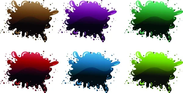 Different Paint Colors Vector Illustration Simple Design — Stock Vector
