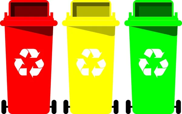 Ανακύκλωσης Δοχείο Διανυσματική Απεικόνιση Απλό Σχεδιασμό — Διανυσματικό Αρχείο