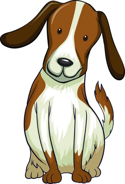 Glimlachende Hond Vector Illustratie Eenvoudig Ontwerp — Stockvector