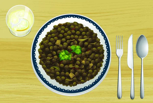 Alimentos Etíopes Ilustración Vectorial Diseño Simple — Vector de stock