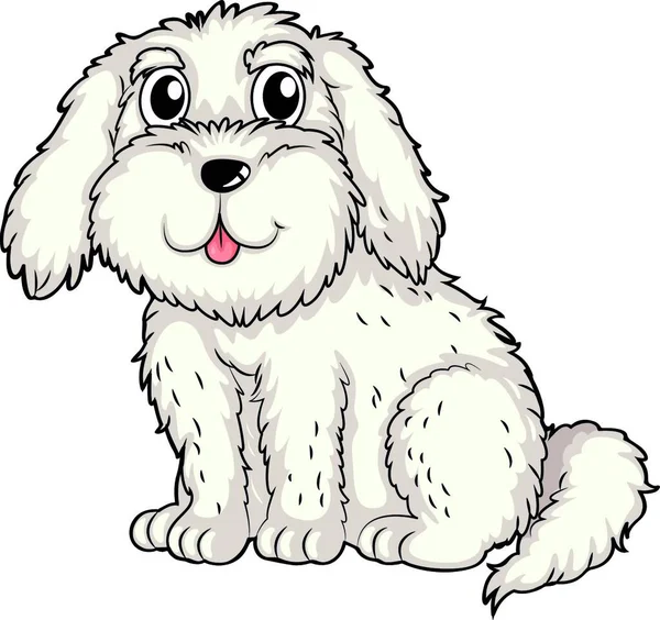 Cucciolo Bianco Disegno Semplice Illustrazione Vettoriale — Vettoriale Stock
