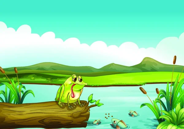 Frog Cartoon Character Vector Illustration — Stock Vector