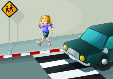 karikatür kızı ikon vektör çizimi
