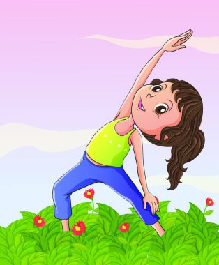 karikatür kızı ikon vektör çizimi