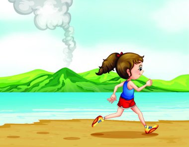 karikatür kızı ikon vektör çizimi