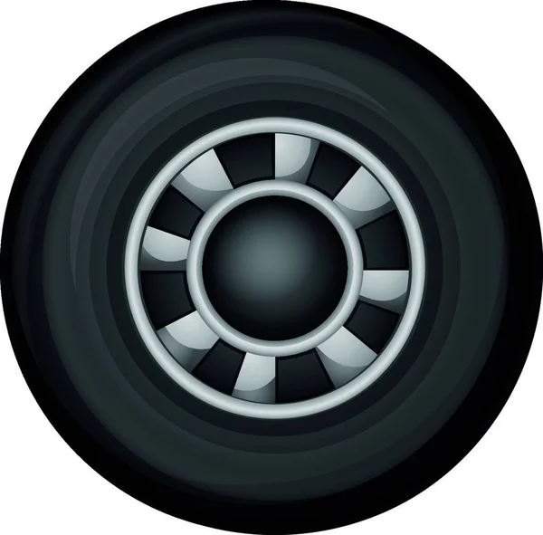 Black Wheel Vector Illustration Simple Design — Stock Vector
