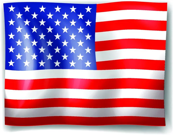 Bandiera Degli Stati Uniti Disegno Semplice Illustrazione Vettoriale — Vettoriale Stock