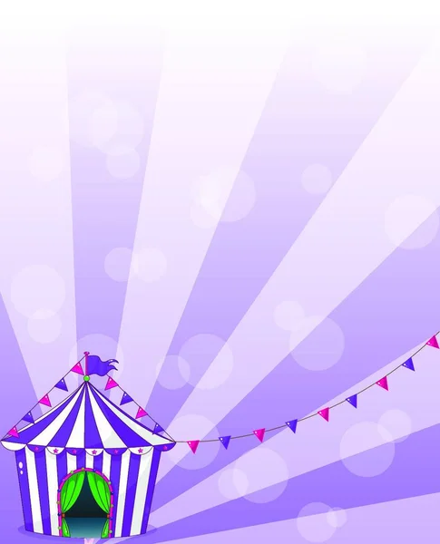 Фиолетовый Цирковой Шатер Векторная Иллюстрация Простой Дизайн — стоковый вектор