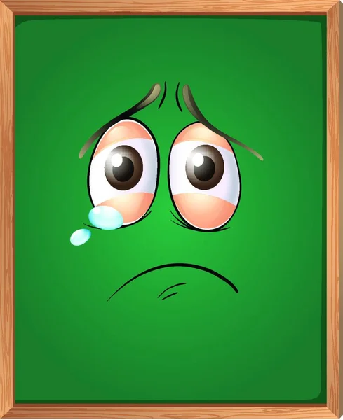 Πράσινο Πίνακα Λυπημένο Πρόσωπο Διανυσματική Απεικόνιση Απλό Σχεδιασμό — Διανυσματικό Αρχείο
