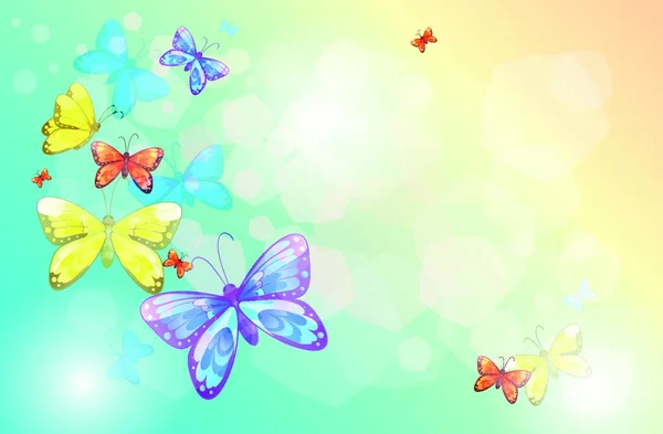 Leere Schreibwaren Mit Schmetterlingen Vektorillustration Einfaches Design — Stockvektor