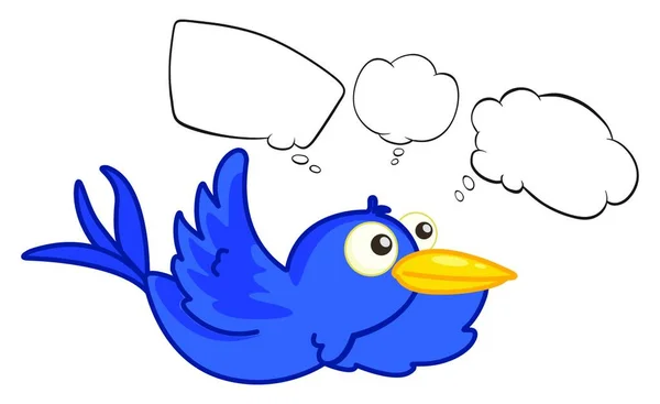 Uma Criatura Voadora Azul Ilustração Vetorial Design Simples —  Vetores de Stock