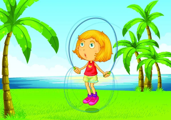 Εικονογράφηση Φορέα Εικονίδιο Κορίτσι Κινουμένων Σχεδίων — Διανυσματικό Αρχείο