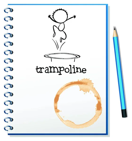 Notebook Con Trampolino Copertina — Vettoriale Stock