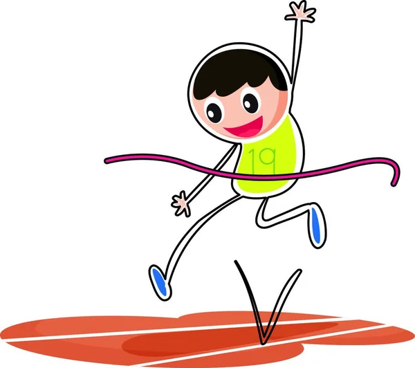 Kid Jumping Vector Illustration Simple Design — Stock Vector