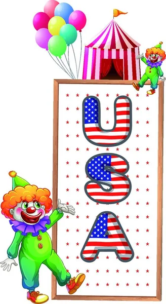 Panneau Encadré Avec Les Lettres Des États Unis Illustration Vectorielle — Image vectorielle