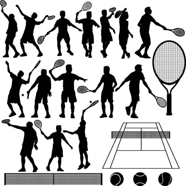 网球轮廓 矢量图解简单设计 — 图库矢量图片
