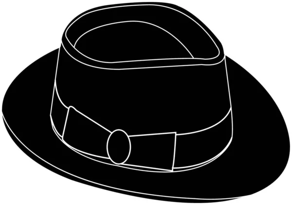 Sombrero Vintage Ilustración Vectorial Diseño Simple — Vector de stock