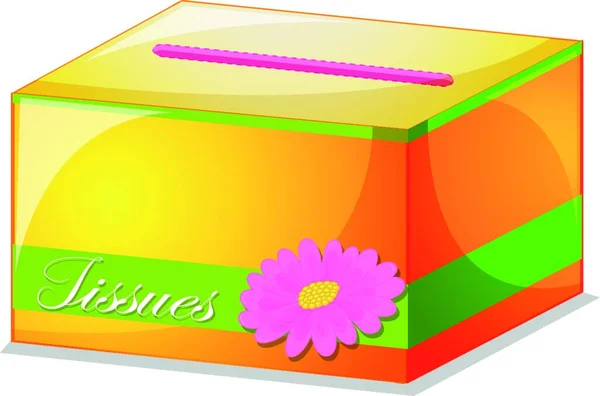 Colorful Tissue Box Vector Illustration Simple Design — Stock Vector