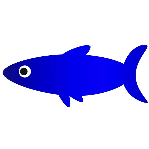 Ilustrace Krásné Modré Ryby — Stockový vektor