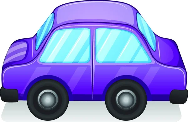 紫のおもちゃの車ベクトルイラストシンプルなデザイン — ストックベクタ