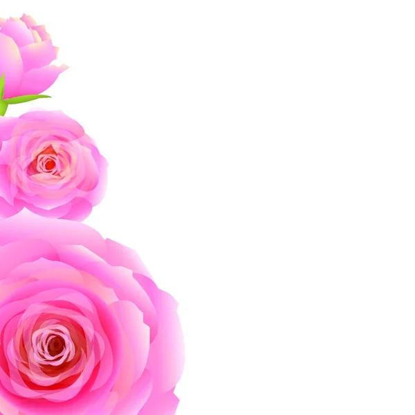 粉红玫瑰 矢量图解简单设计 — 图库矢量图片