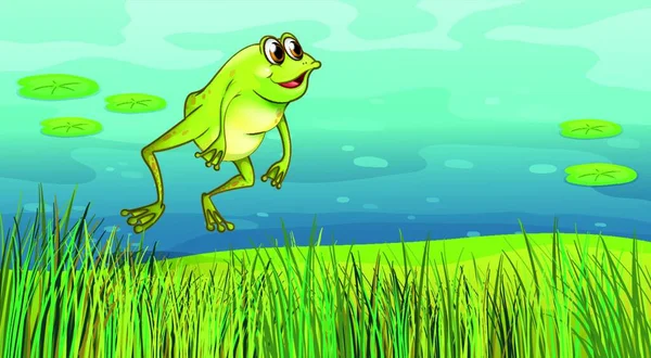 青蛙卡通人物 矢量图解 — 图库矢量图片