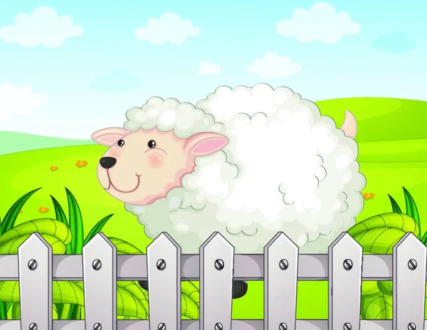 Gülümseyen Koyunlar Vektör Çizimi Basit Tasarım — Stok Vektör
