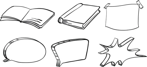 Diferentes Materiales Escritura Ilustración Vectorial Diseño Simple — Vector de stock