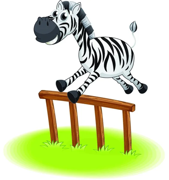 Zebra Skákání Vektorové Ilustrace Jednoduchý Design — Stockový vektor