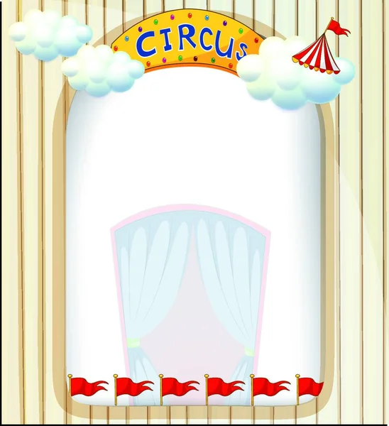 Een Circus Entree Vector Illustratie Eenvoudig Ontwerp — Stockvector