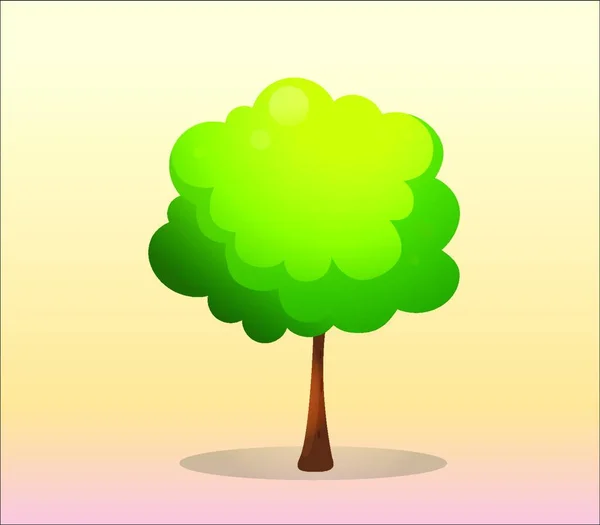 Векторная Иллюстрация Зеленого Дерева — стоковый вектор
