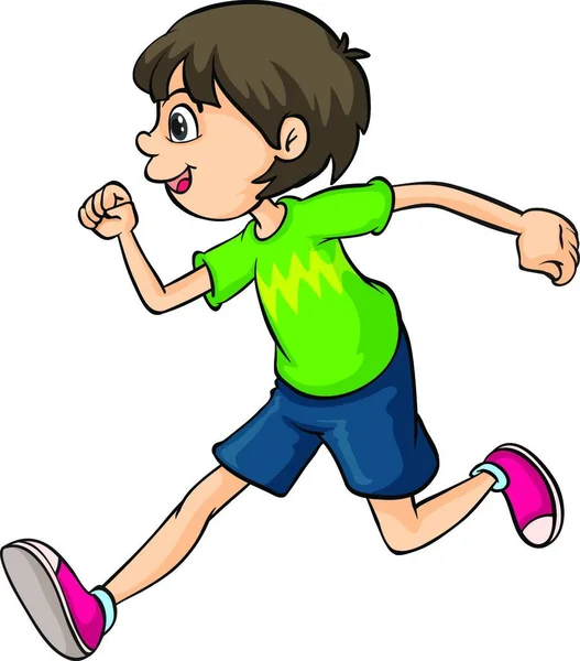 Αγόρι Τρέχει Διανυσματική Απεικόνιση Απλό Σχέδιο — Διανυσματικό Αρχείο