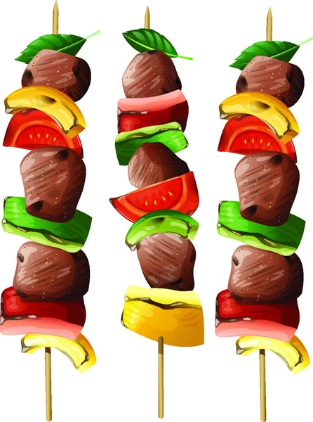 Kebabs Illustration Vectorielle Design Simple — Image vectorielle