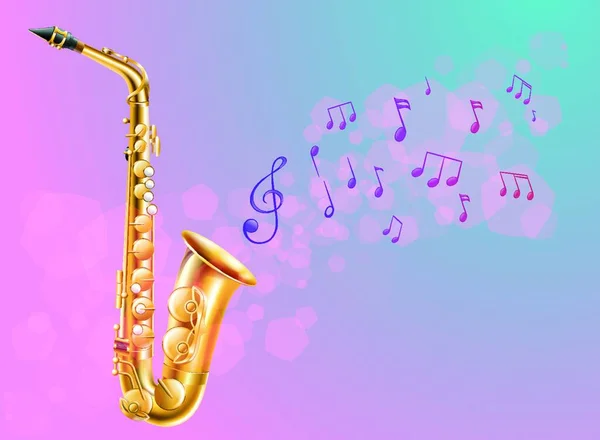 Saxophone Musical Notes — Stock Vector