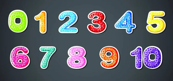 Eleven Numerical Figures Vector Illustration Simple Design — Stock Vector
