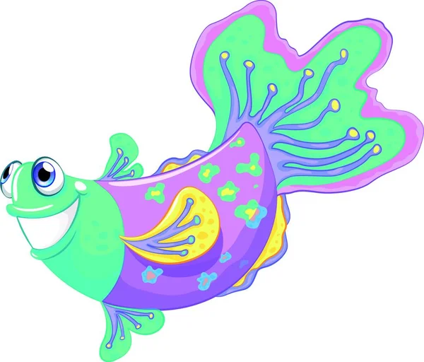 Een Kleurrijke Vis Vector Illustratie Eenvoudig Ontwerp — Stockvector