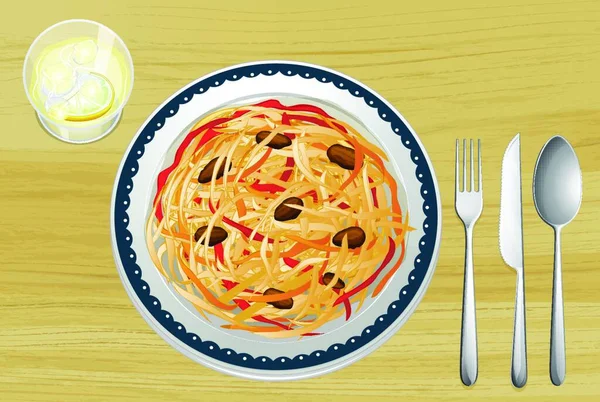 Asian Food Vector Illustration Simple Design — 스톡 벡터