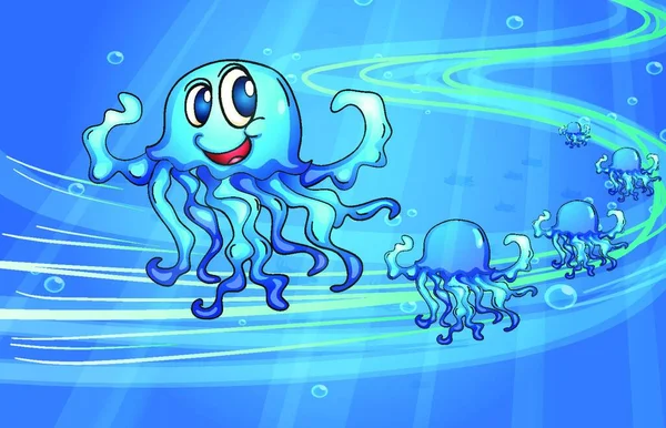 Jellyfish Vector Illustration Simple Design — Stock Vector