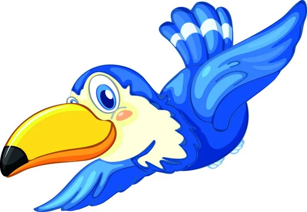 Pájaro Azul Ilustración Vectorial Diseño Simple — Vector de stock