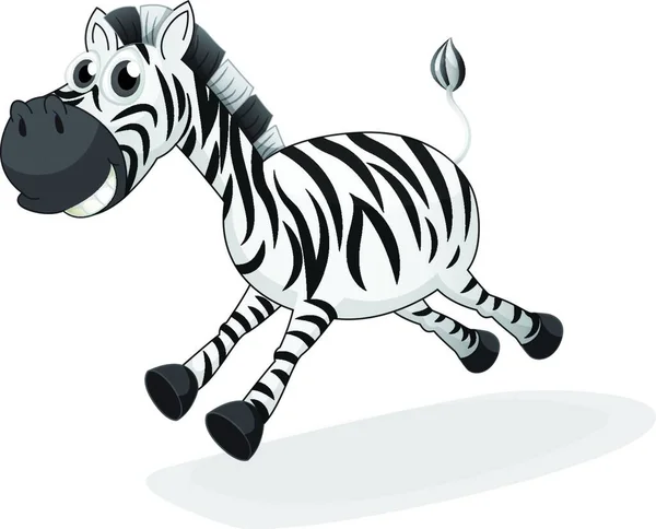Zebra Działa Wektor Ilustracja Prosty Projekt — Wektor stockowy