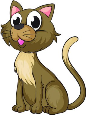 gülümseyen kedi, vektör çizimi basit tasarım