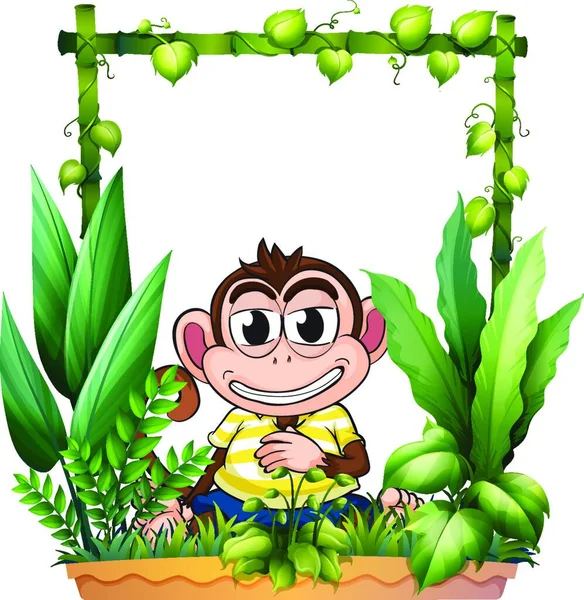 Scimmia Sorridente Disegno Semplice Illustrazione Vettoriale — Vettoriale Stock